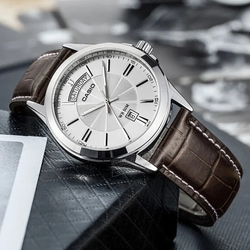 Casio Grey Dial Brown Leather Men’s Watch- MTP-1381L-7AVDF